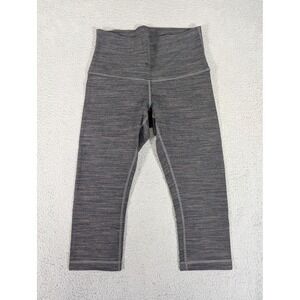 Lululemon‎ Pants Womens 8 Gray Heathered High Rise Crop Yoga Leggings Athletic